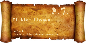 Mittler Tivadar névjegykártya